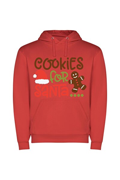 iLovePrints Sweets for Santa's Arrival Φούτερ με κουκούλα σε χρώμα Κόκκινο