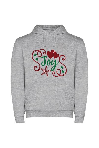 iLovePrints Joyful Snowflake Seasons Φούτερ με κουκούλα σε χρώμα Γκρι