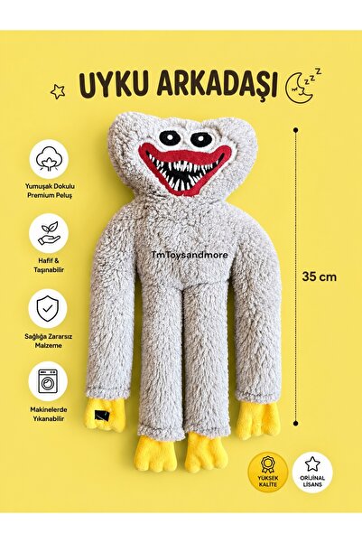 tmtoysandmore 35 cm Plush Toy Sleeping Companion Hugy Gray