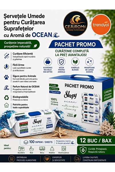 OEM PROMOTIE 12PACHETE Șervețele Umede pentru Curățarea Suprafețelor – Aromă ...