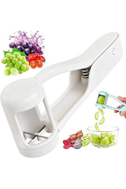 NIUB New Fruit Slicer, Handheld Grape Cutter Tool, Safety Kitchen One Second ...