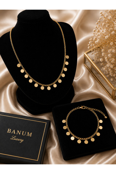 Banum Luxury Zarif Modern Şık Altın Tonlu Set