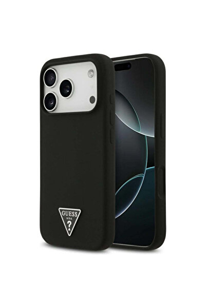 Guess Husă pentru iPhone 17 Pro Max, din silicon, cu logo triunghiular, MagSa...