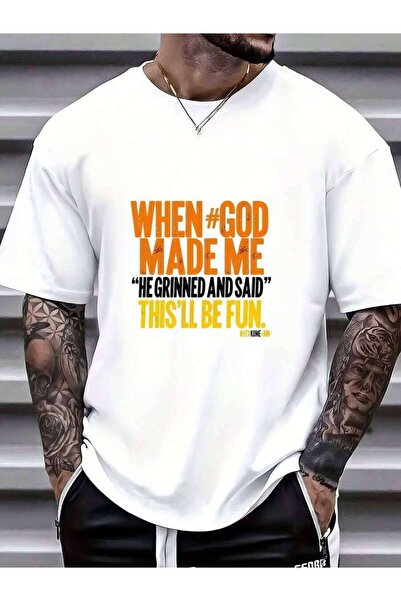 26LIK تي شيرت بتصميم جرافيكي ممتع بوزن 180 جرام "When" # تي شيرت رجالي بأكمام...
