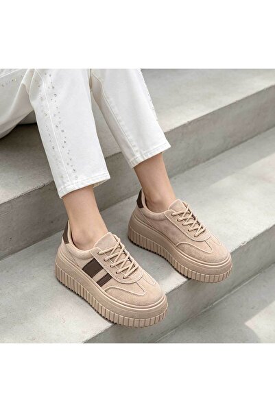 Tmall Women’s Trainers, Made from Reversed Faux Leather, D1505, Khaki