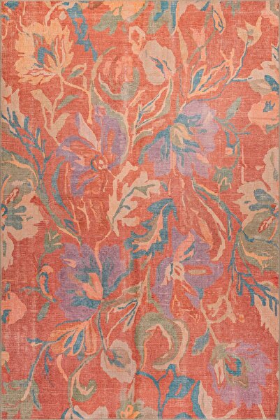 ARTLOOP Florart Pastel Pudra Floral Çiçek Desenli Modern Dokuma Tabanlı Şönil...