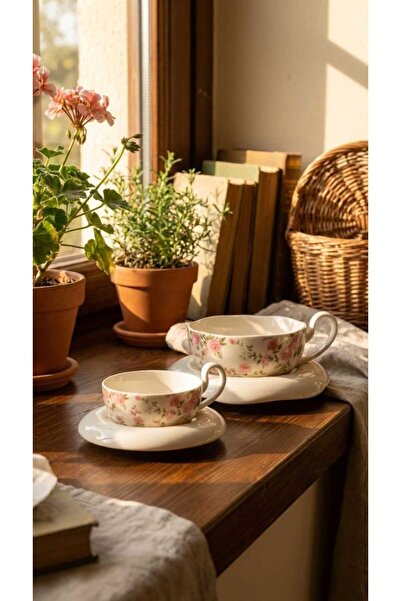 Generic Ceramic Tea or Coffee Cup and Saucer Set with Elegant Design for Dail...