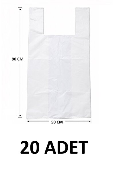 MTKardeşler 20 Pieces of 50X90 cm Thick Durable White Bags, Goods Transport B...