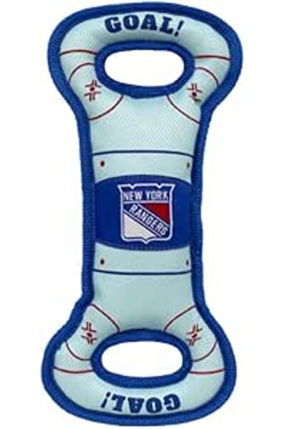 Pets First لعبة مضغ وسحب للكلاب على شكل كرة هوكي من NHL New York Rangers، بأل...