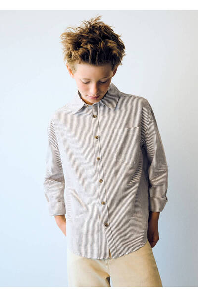 MANGO Kids Çizgili Oxford gömlek