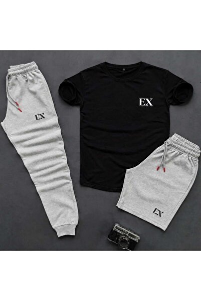CLOTHES33 تي شيرت وشورت رياضي، طقم من 3 قطع، رقيق، صيفي، مقاوم للعرق، مطبوع، ...