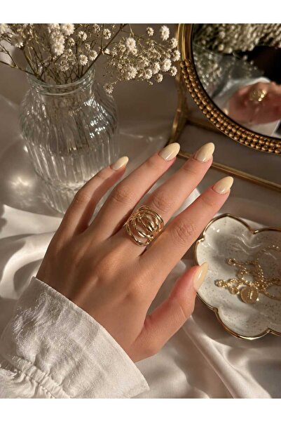 Genel Markalar Çelik Vintage Gold Düğüm Ayarlanabilir Yüzük