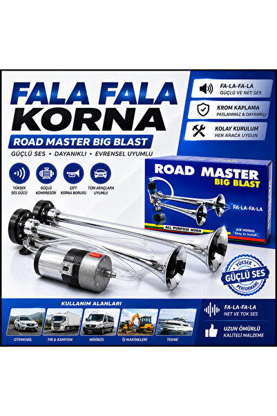 İyem Kendinden Motorlu Çift Borulu Fala Fala Korna -12V (Krom)