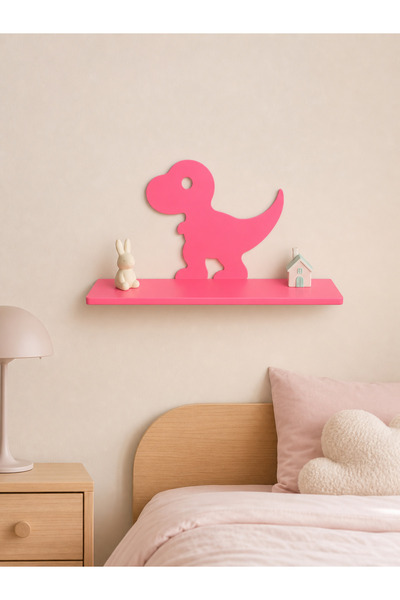 B2 Studio Dinozor Figürlü Çocuk Odası Duvar Rafı – Mavi ve Pembe Renk Seçenekli