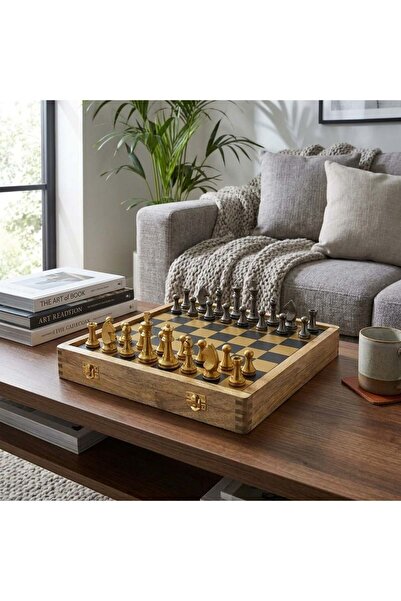 Generic New In Royalus Aluminium Chess Set 33X33Cm