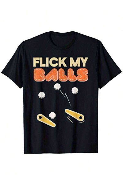 25W تي شيرت Flick My Balls - تي شيرت كلاسيكي بتصميم ريترو على طراز بينبول، هد...