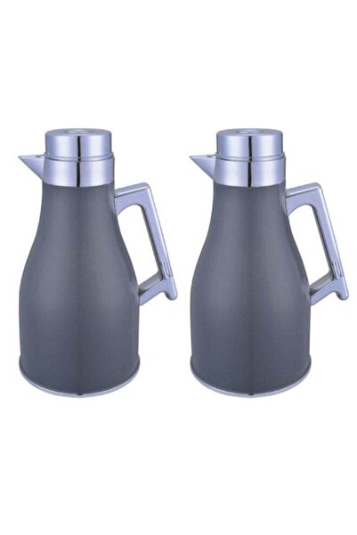 Reem 2-Piece Tea/Coffee Flask Set Dark Grey/Silver (0.8 Liter + 0.8 Liter)