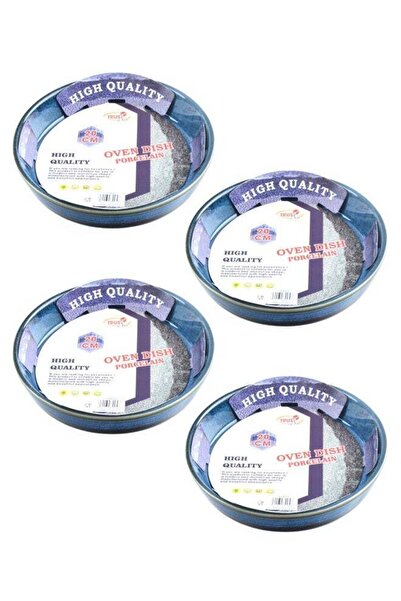 Trust 4-Piece Round Porcelain Baking Dish 20CM Blue