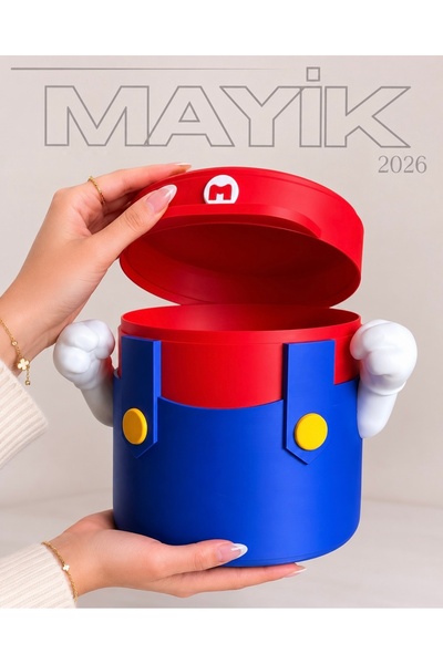 MAYİK2026 Orta Boy Karakter Temalı Dekoratif Masaüstü Çöp Kutusu