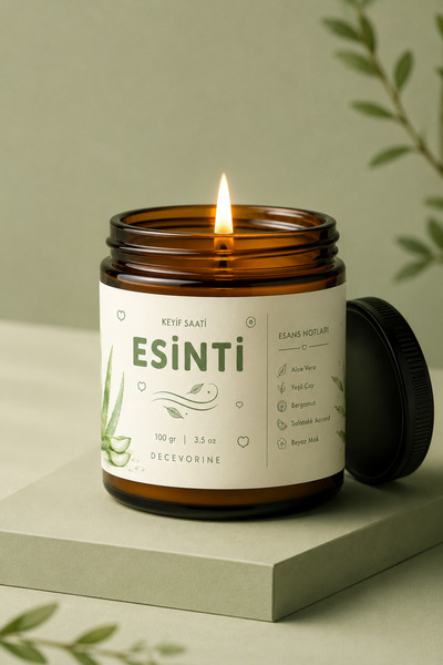 Esinti Kokulu Mum Ferah • Temiz • Yeşil • Sulu • Yumuşak 100 Gr