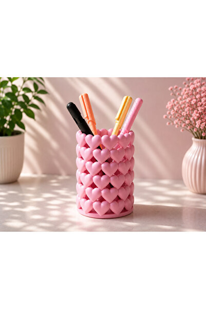 farist Decorative Heart Pen Holder – 3D Printed Desktop Pen Organizer |   Off...