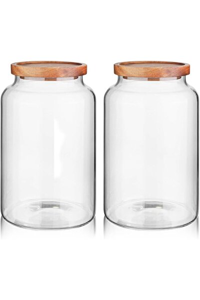 GENERAL Glass Food Storage with Airtight Lid, Large Kitchen Canisters, Clear ...