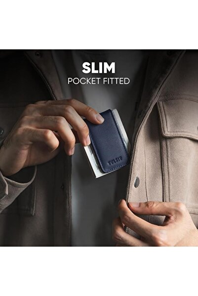 VULKIT Slim Magnetic Leather Money Clip for Credit Cards and Business Cards, ...