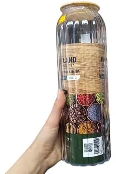fitto Glass Jars with Bamboo Lids – Airtight Glass Pantry Storage Containers ...