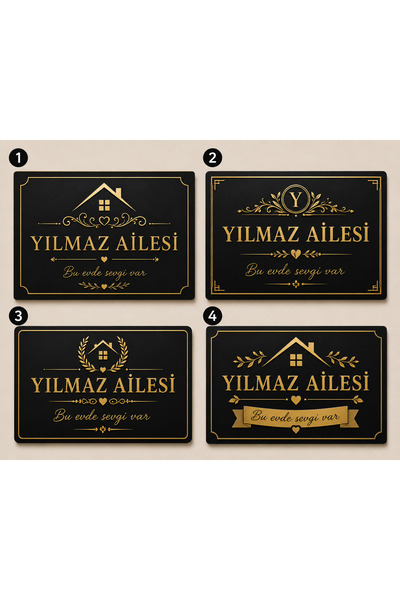 KORKMAZ GROUP Levha Kişiye Özel Aile Kapı Giriş Levhası – İsim Soyisim Baskılı Dekoratif Ev Tabelası 25x35 cm PVC Dekota