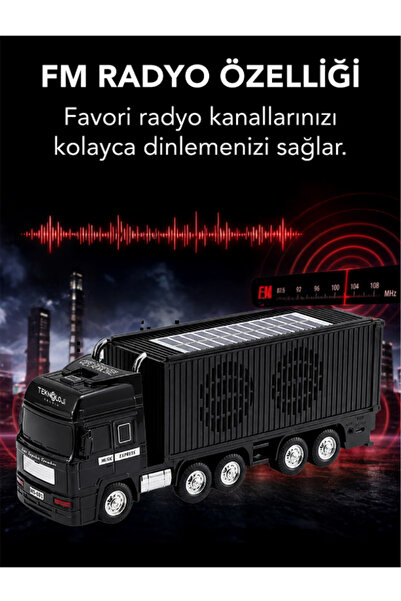 Teknoloji Gelsin Arabalı Speaker Bluetooth Hoparlör Özel Tasarım Güneş Enerjili Nostalji Tır Fm Radyo/SD/Flash/Tws