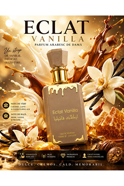 ECLAT Parfum Arabesc VANILLA Apă de Parfum Damă 100 ml – Vanilie, Floral și O...