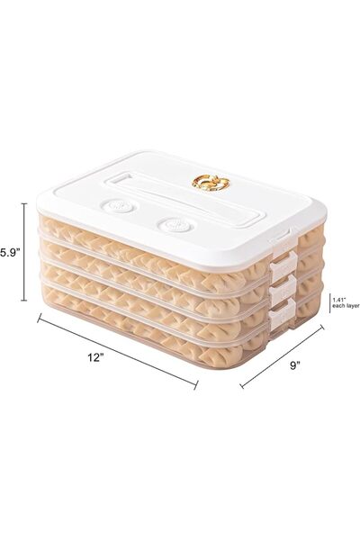 GENERAL 4-Layer Stackable Food Storage Containers Cookie Storage Containers A...