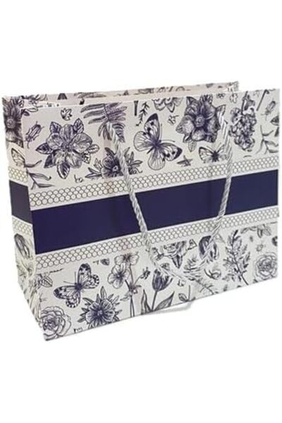 Generic Small Casual White Blue Pattern Gift Bag – Decorative Gift Bag Perfec...