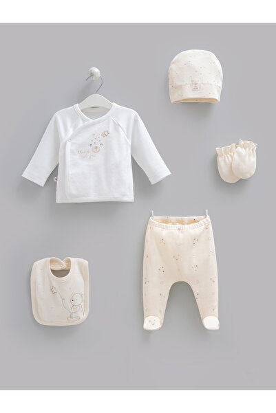 Caramell Teddy Bear 5-Piece Hospital Release Bodysuit Set 100% Cotton / Beige...