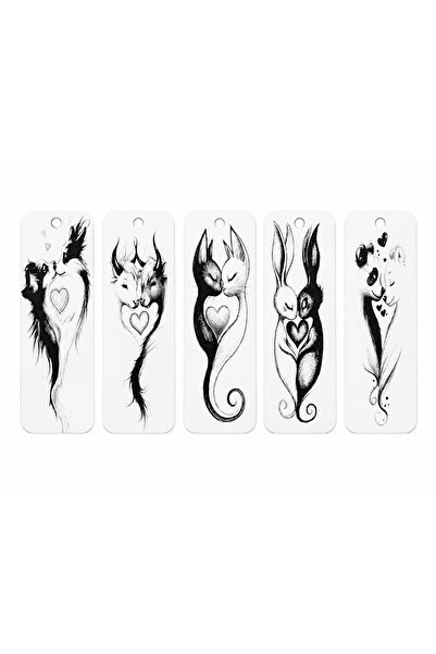OEM Semne de Carte 3D cu Animale Simpatice– Set 5 Bucăți, Plastic
