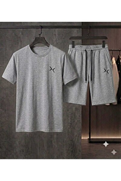 CLOTHES33 تي شيرت وشورت من قطعتين، مزيج رقيق صيفي مقاوم للعرق، مطبوع، للنساء/...