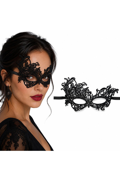 Marsilyan Black Lace Venetian Mask for Women – Elegant Party & Prom Mask No. ...