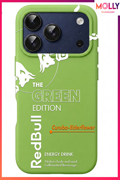 Molly iPhone 17 PRO İçin Fıstık Yeşili The Green Edition Desenli İçi Kadife S...