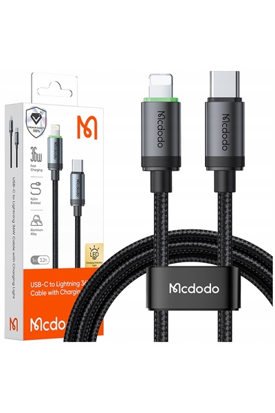 Mcdodo Cablu de încărcare USB-C Lightning cu încărcare rapidă pentru iPhone 3...