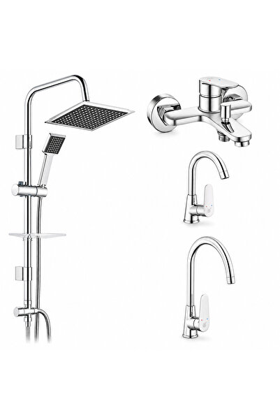 AR E.C.A Fast Bathroom Faucet + Fast Swan Spout Sink Faucet + Fast Kitchen Si...