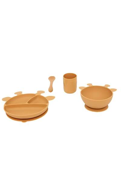 Atmosphera for kids Set de masă pentru bebeluși "Girafa" - Galben muștar, 20x...