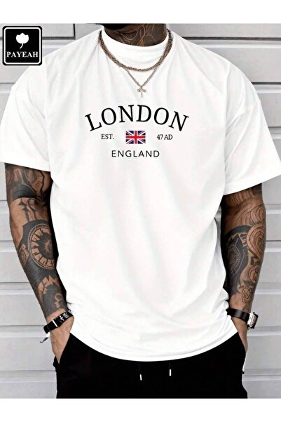 LİNA06 PAYEAH Distressed London England UK Flag T-Shirt 100%Heavy Cotton T Shirt