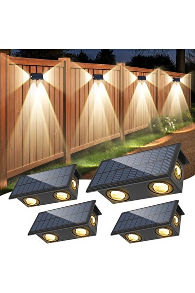 STARSTAR 4-Pack Warm White LED Solar Wall Lamps, Waterproof Decorative Outdoo...