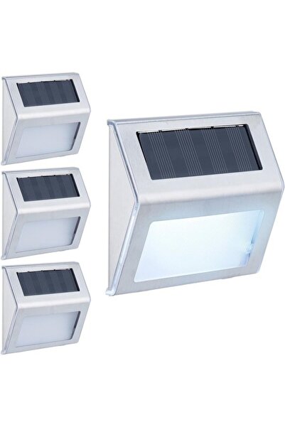 Morvena Picks Aplice solare de exterior, set de 4, lumini de exterior LED, gr...