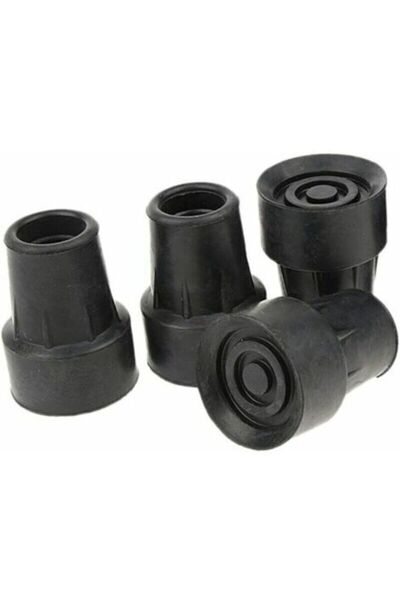 STARSTAR 4-pack standard non-slip cane tips, black rubber material - 19mm