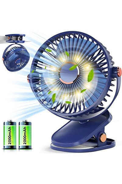 Morvena Picks Potrivit pentru ventilator USB Masa mica LED 4000mAh Clip reinc...