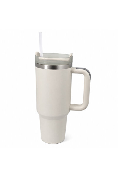 Generic Brand 40oz Stainless Steel Insulated Car Cup Tumbler With Handle & St...