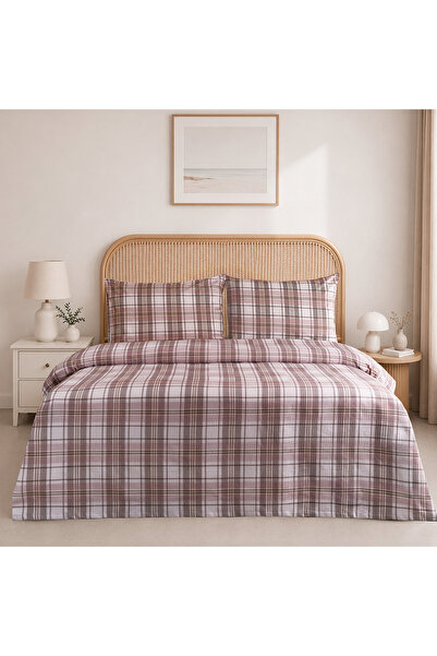 ALTINBAŞAK TEKSTİL Soffice 100% Cotton Single Pique Set Brown/Powder 160X230 ...