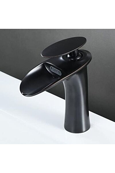 STARSTAR Black waterfall bathroom faucet – brushed brass basin mixer faucet –...
