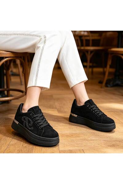 Tmall Adidași de damă, din piele reciclată, D1507, Negru